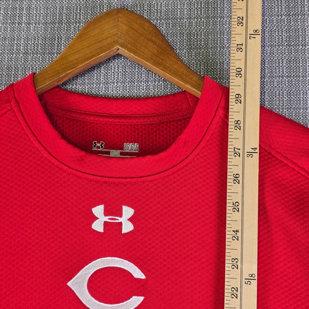 Cincinnati Reds x Under Armour Pullover Mens Large Red Long Sleeve - Picture 8 of 12